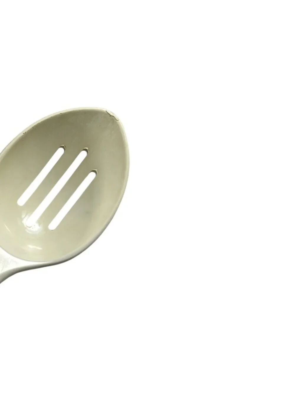 Vintage A Aronson White Nylon Slotted Serving Spoon 11.75